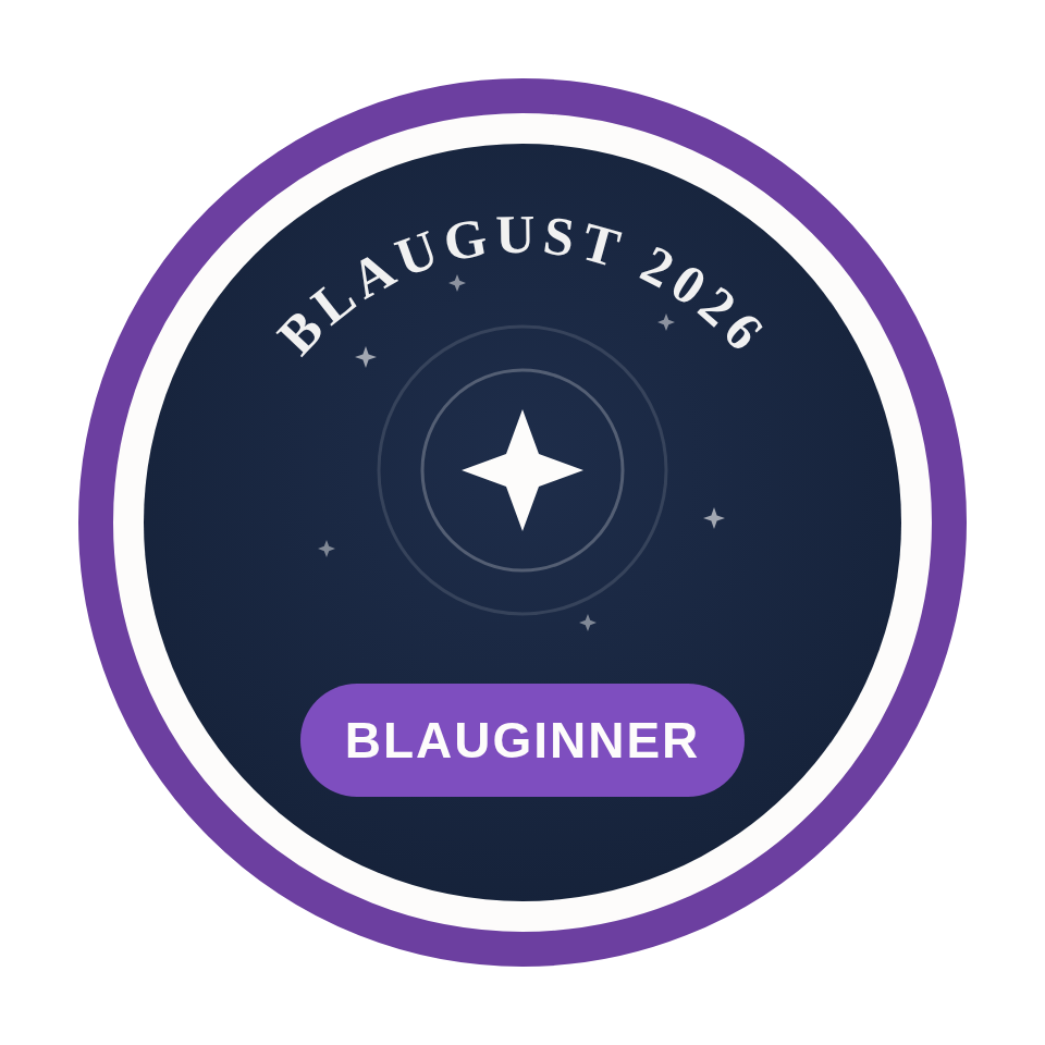 Blauginner badge: Blaugust 2026, first-time participant
