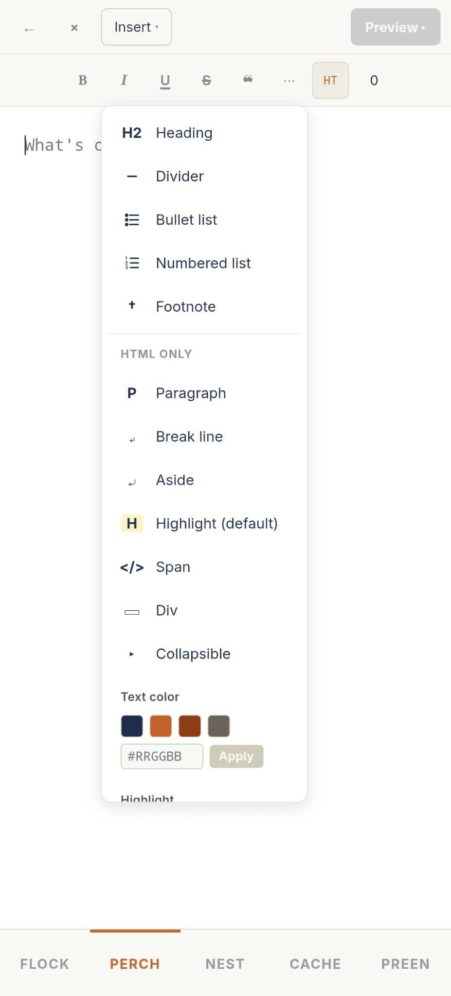 HTML Toolbar