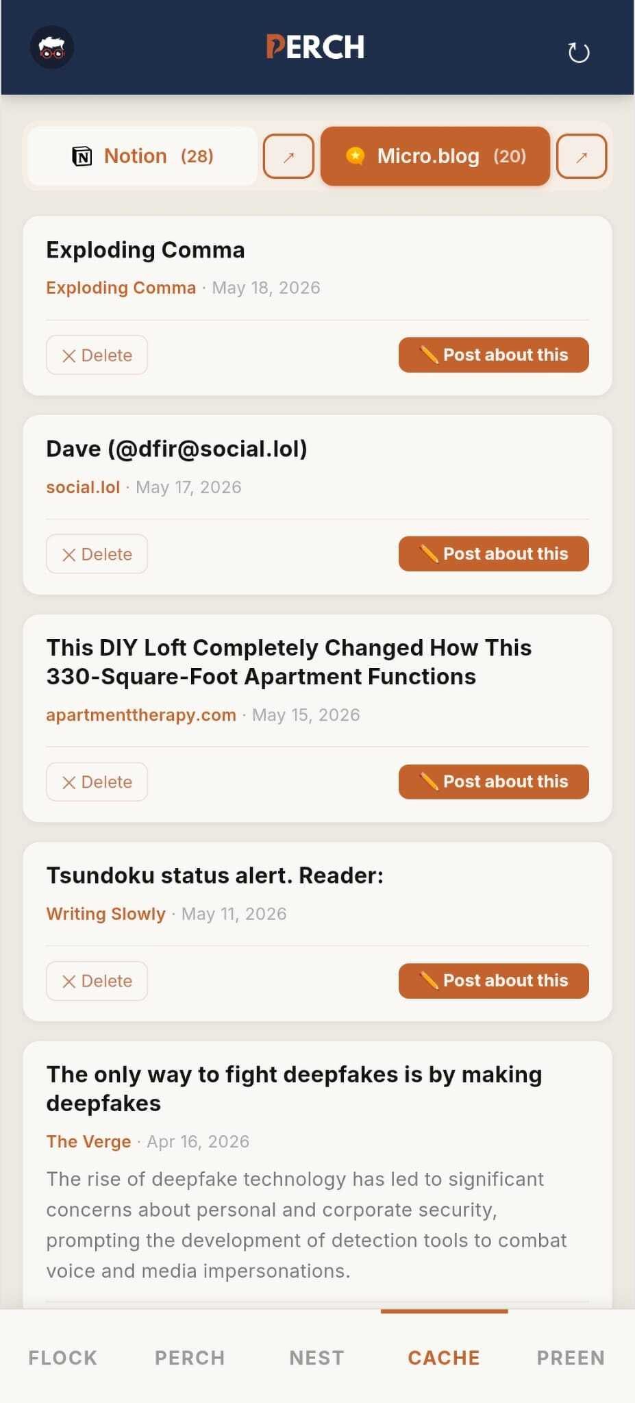 Bookmarks (Notion + Microblog)
